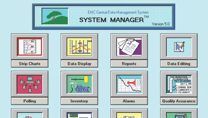 Pantalla de software de adquisición de datos ambientales.